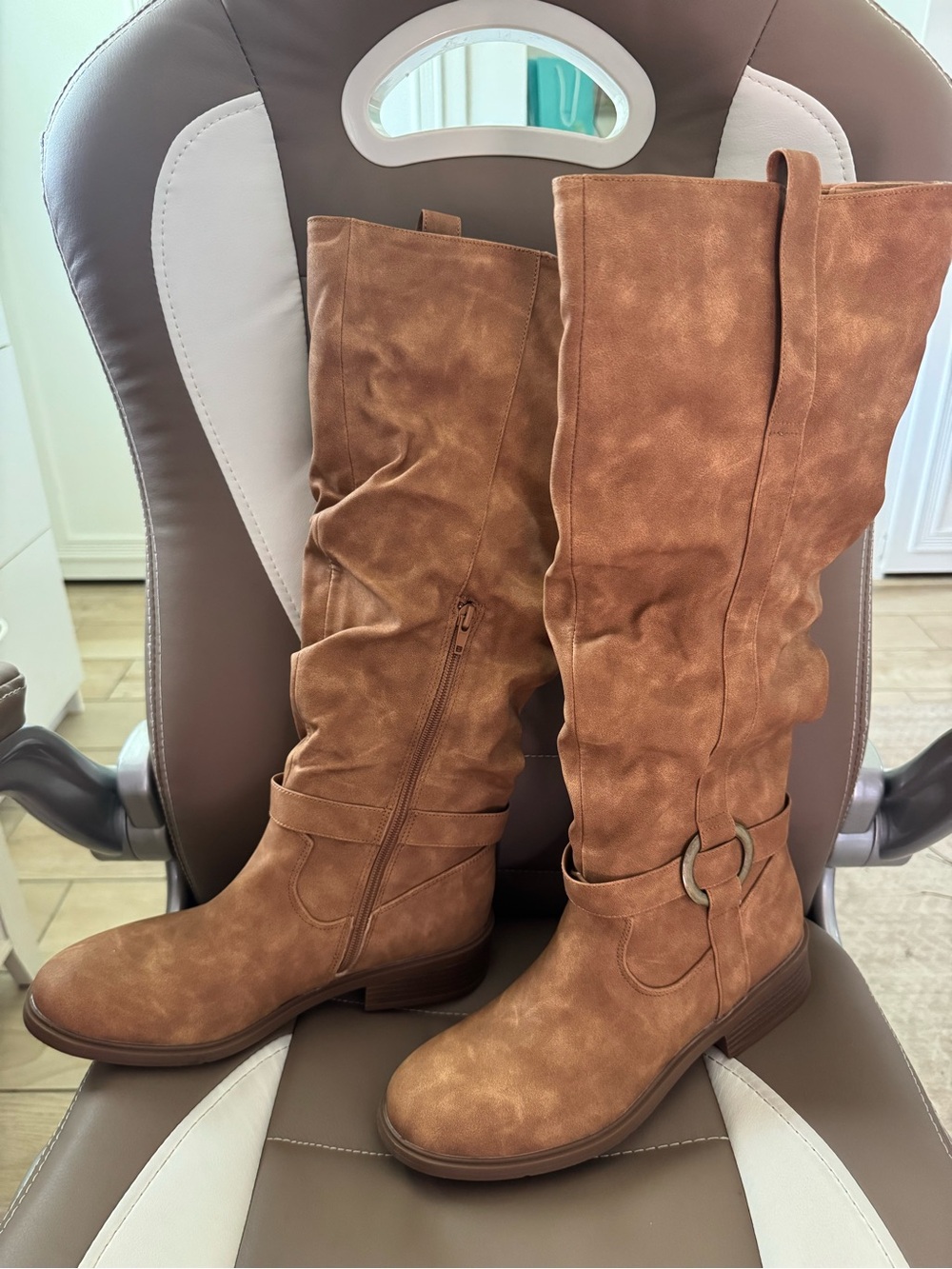 Sugar Over-the-Knee Boots in Tan Brown